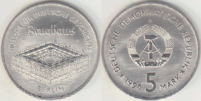 1990 East Germany 5 Mark (Zeughaus) Unc A005320